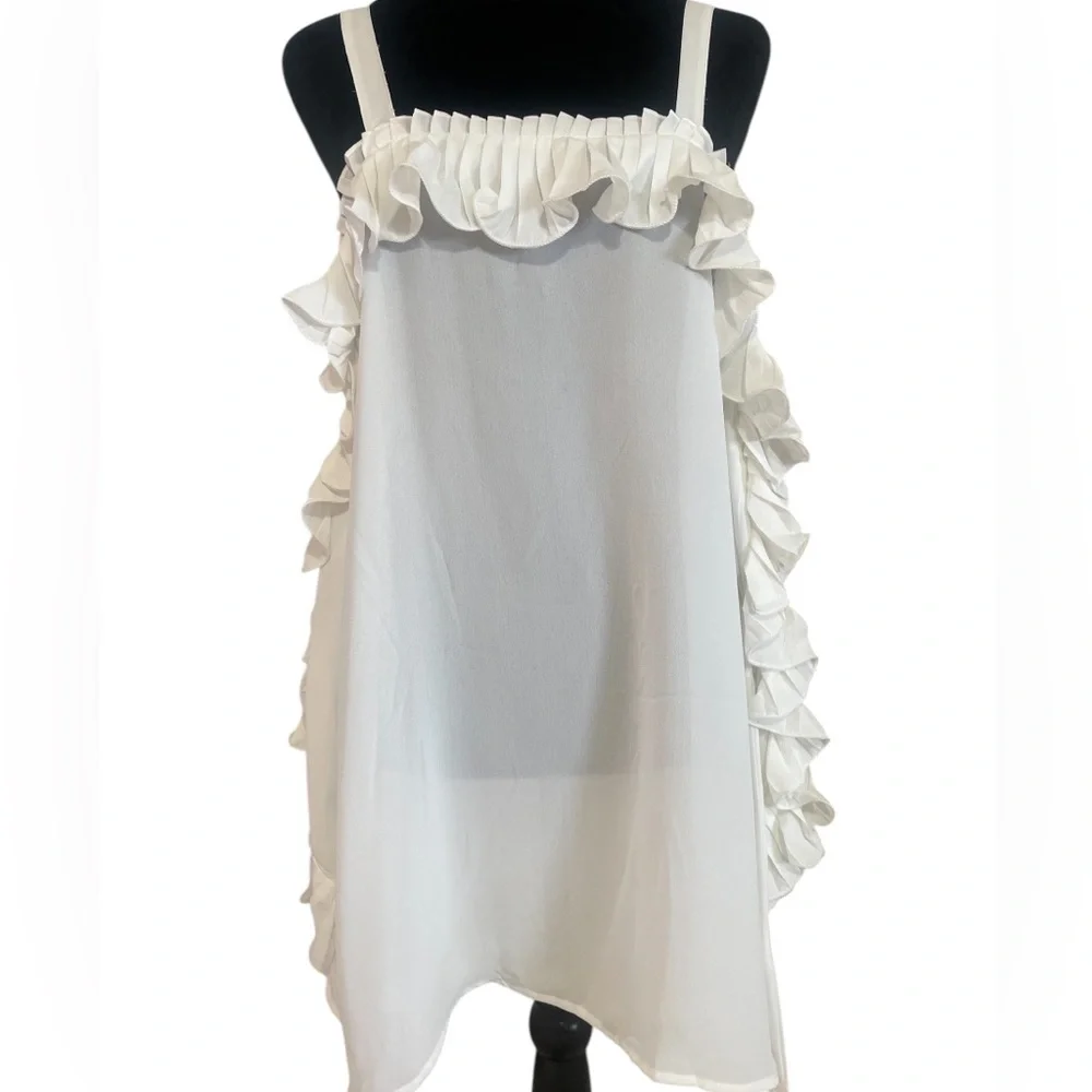 New Pretty Angel White Baby doll dress, Tunic,Open shoulder,Ruffle,Medium - Picture 10 of 10